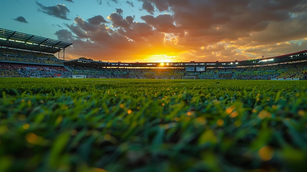 Foto foto van een voetbalstadion's nachts het stadion is in 3d gemaakt zonder gebruik te maken van bestaande referenties