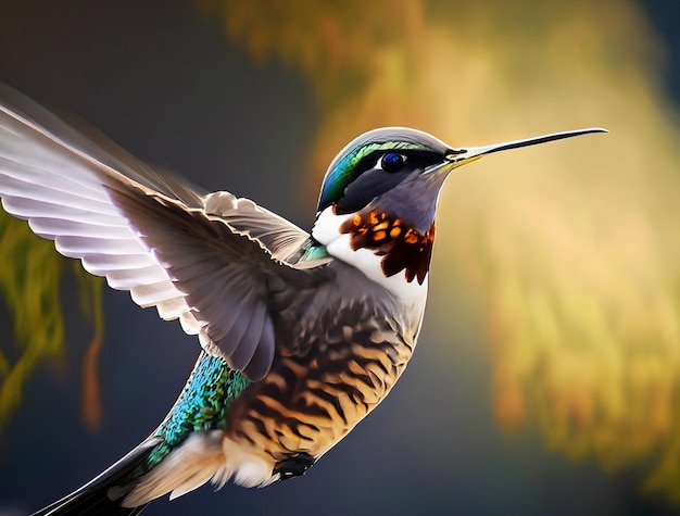 foto van een vogel tijdens de vlucht, zoals een adelaar of een kolibrie