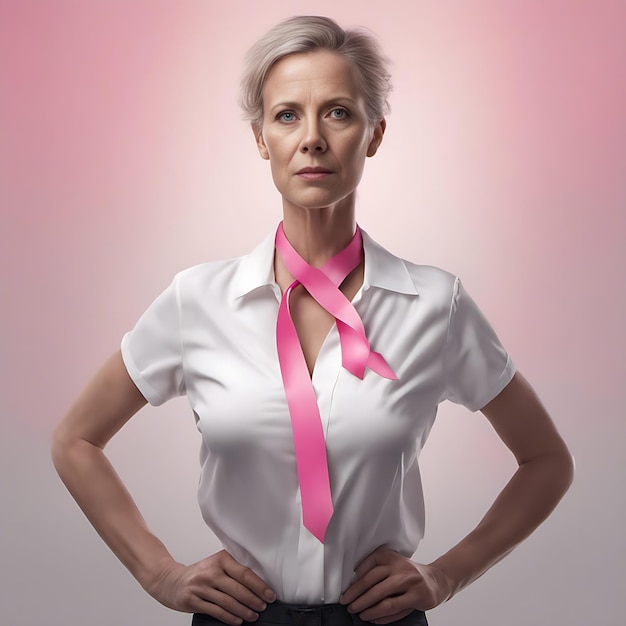 foto van een vrouw die voorlichting geeft over borstkanker