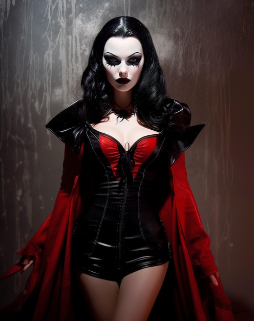 foto van een vrouwelijke vampier volledige lichaam van een mooie fotorealistische vrouw