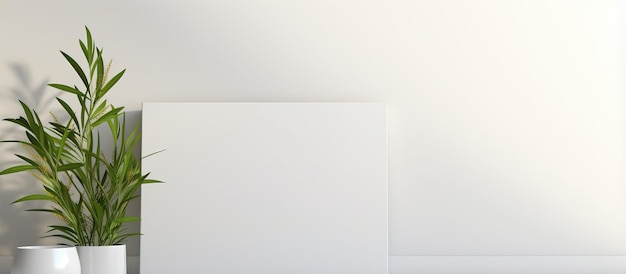 Foto van een wit blanco papier in een stijlvol modern interieur met ruimte voor tekst en niemand in zicht