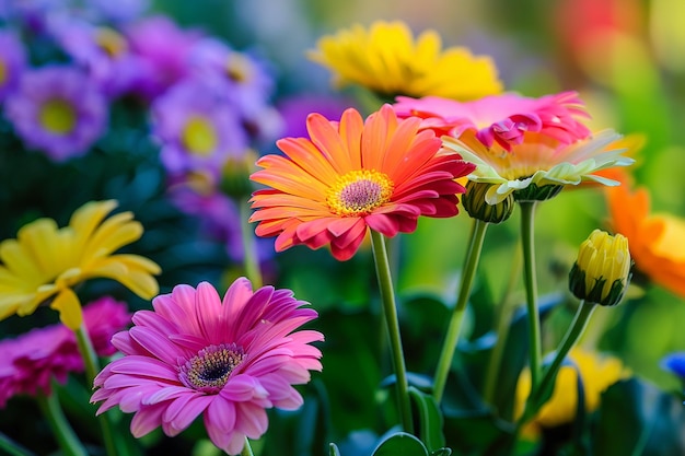 Foto van felkleurige bloemen