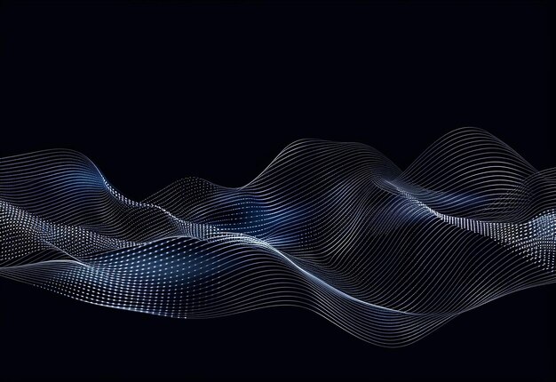 Foto van golven van deeltjes gegevenstechnologie digitaal abstract donkere achtergrondontwerp