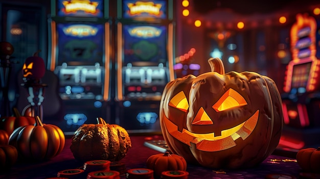 Foto van Halloween en Halloween achtergrond Generatieve AI