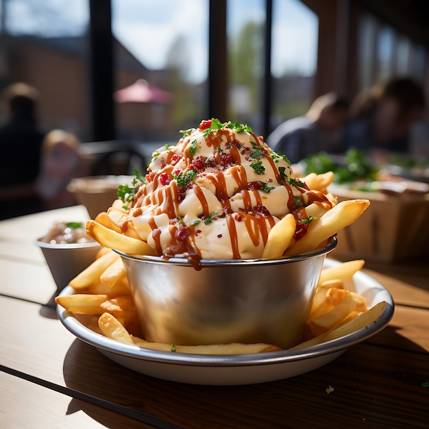 foto van heerlijke frietjes met mayonaise to go