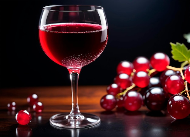 Foto van het glas met rode wijn