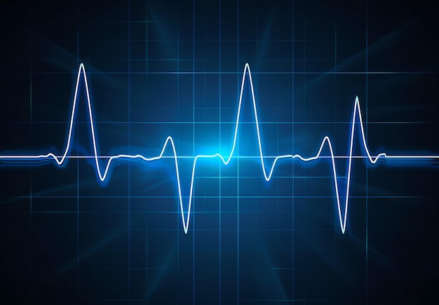 Foto foto van het hartslagsignaal van het elektrocardiogram