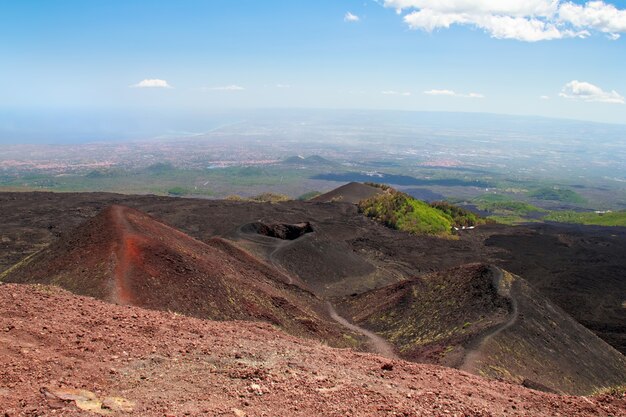 Foto van het landschap van de Etna in Sicilië, Italië