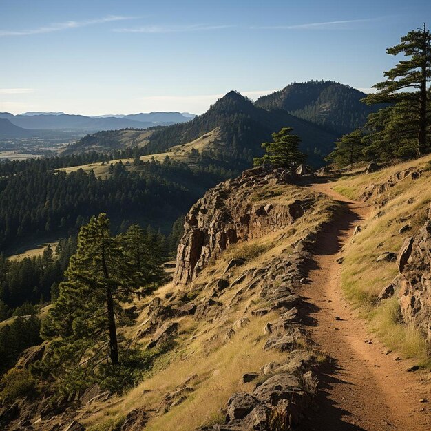 Foto van het landschap van Rocky Ridge Radiance Mountain