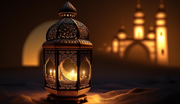 Foto van islamitische grote moskee nachtlampje mosjid fotografie