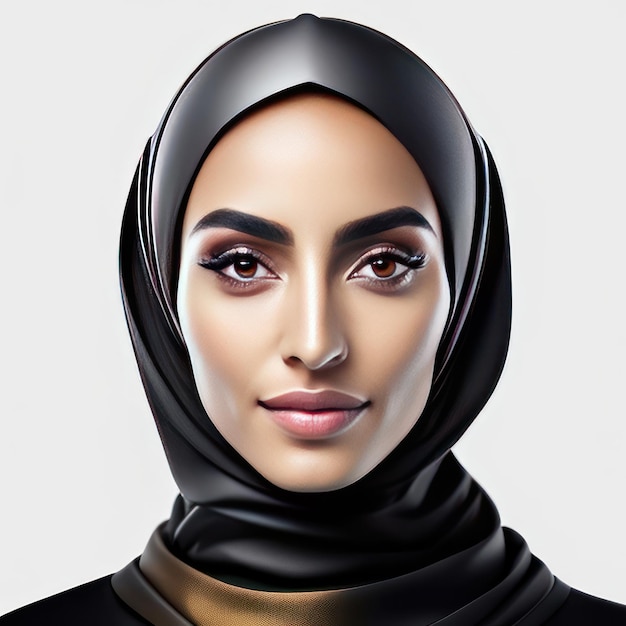 Foto van jonge moslimvrouw met perfecte huid Generatieve AI