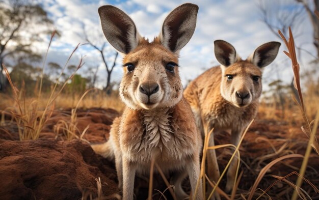 Foto foto van kangoeroes in het wild 4k