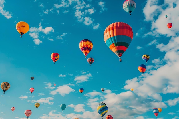 Foto van kleurrijke ballonnen in de lucht