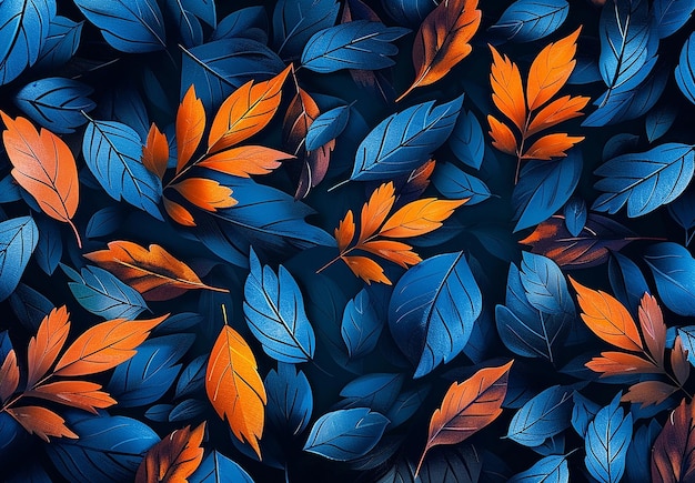 Foto van kleurrijke bladeren patroon behang achtergrondontwerp
