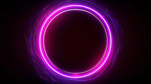 Foto van kleurrijke gloeiende elektrische neonringen cirkelen geïsoleerde achtergrond
