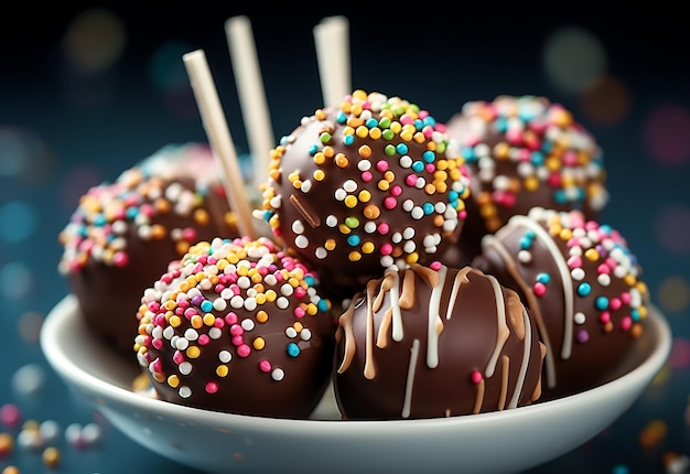 Foto foto van kleurrijke lollies met zoete snoepjes