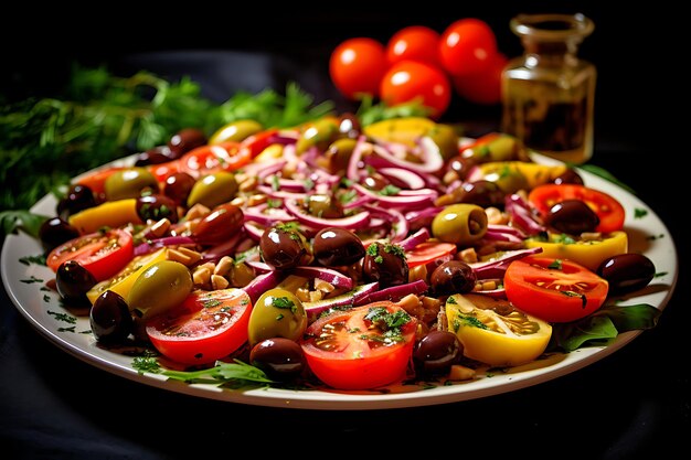 Foto van mediterrane salade met olijven