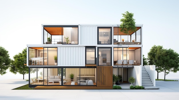 Foto van modern huis 3d ontwerp