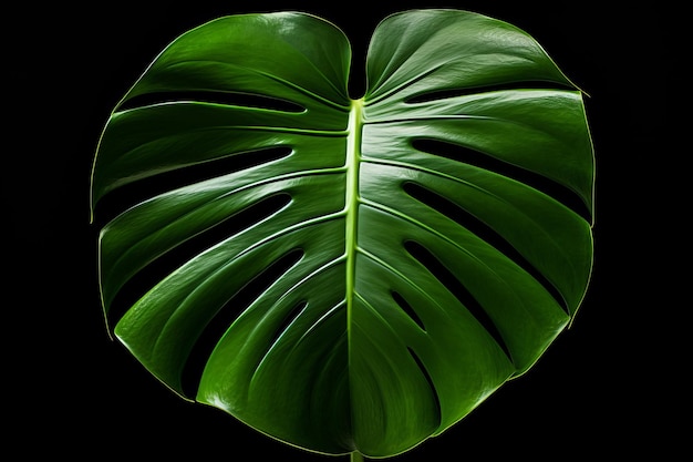 Foto van Monstera Leaf Natuurlijk licht Generatieve AI