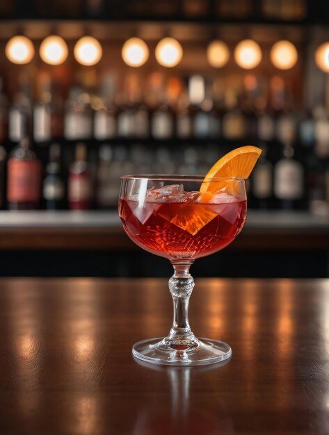 Foto van Negroni Cocktail op de bar.