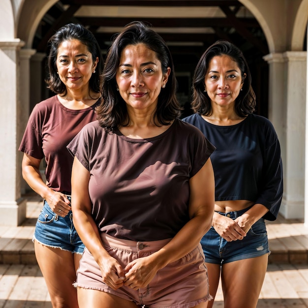 Foto van oude vrouw van middelbare leeftijd in huis in de buurt van zee strand generatieve AI