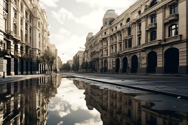 Foto van overstroomde stedelijke straten
