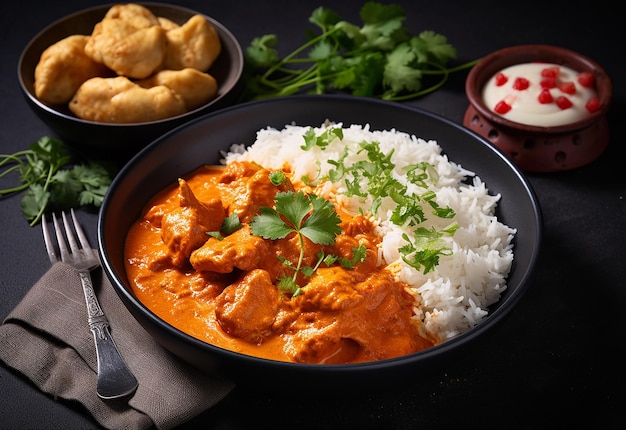 Foto van pittige lekkere rijst en curry