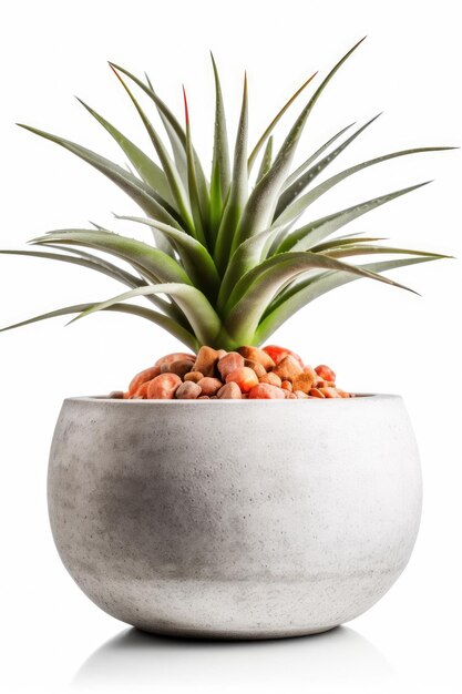 Foto van plant in decoratieve interieur pot geïsoleerde witte achtergrond