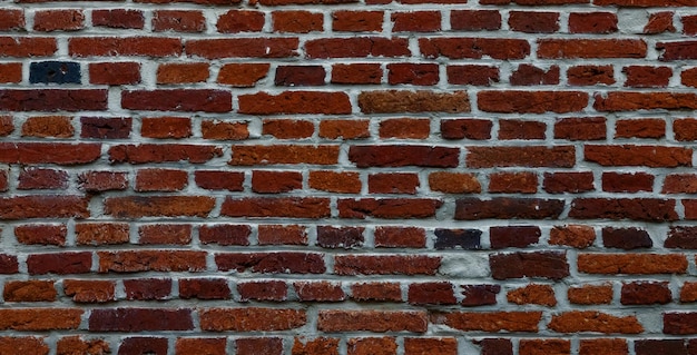 Foto van prachtige vintage bakstenen muur in huis interieur, breed panorama van bakstenen muur