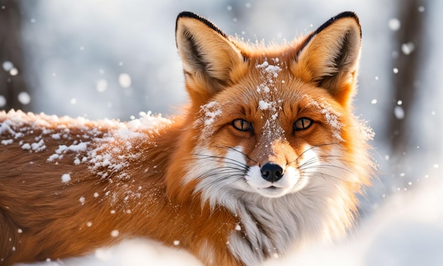 Foto van Red Fox in de sneeuw