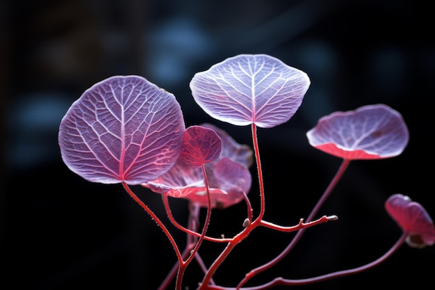 Foto van Redbud Leaf Natuurlijk licht Generatieve AI