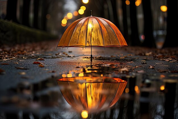 Foto foto van reflecties op regenachtige dagen