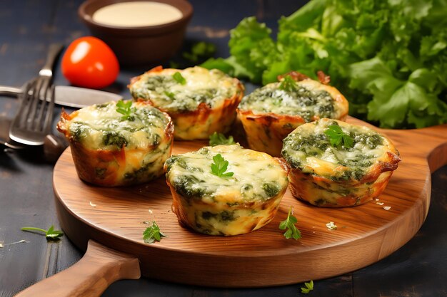 Foto van Shamrockshape Mini Quiches met spinazie