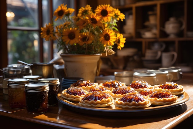 foto van taartjes in de keukentafel professionele reclame foodfotografie