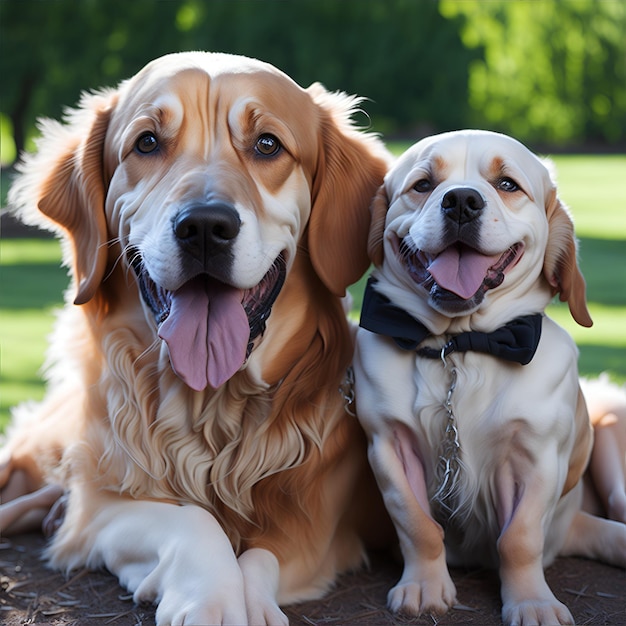 Foto van twee beste vrienden genaamd Lucy en Max hond