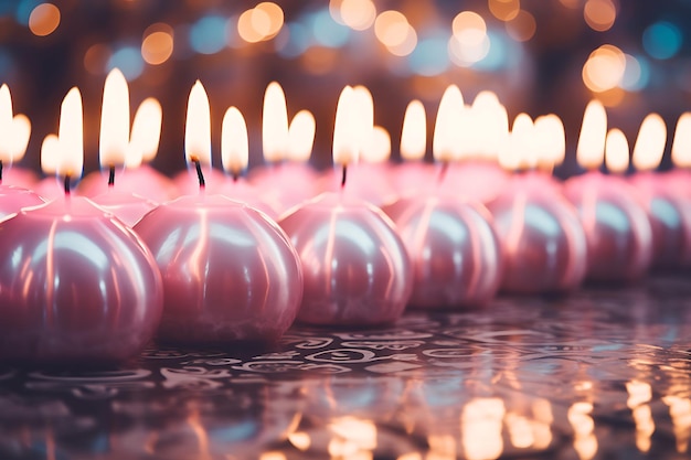 Foto van verjaardagskaarsen met metalen accenten
