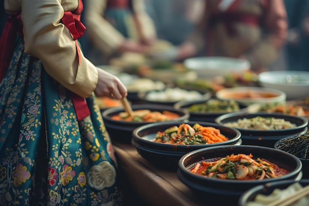 Foto van vrouwen die een traditionele dans uitvoeren op het Nanta Festival I Festival Holiday Concept