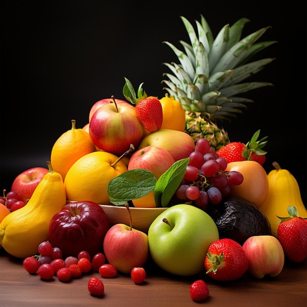foto van wat vers fruit uit de boomgaard en een gezond eetstijlconcept
