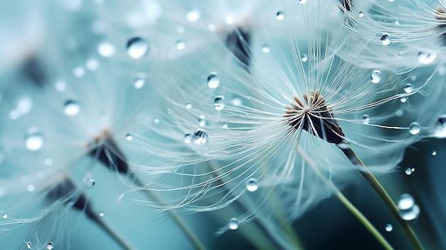 Foto van waterdruppels op bloemenbehang