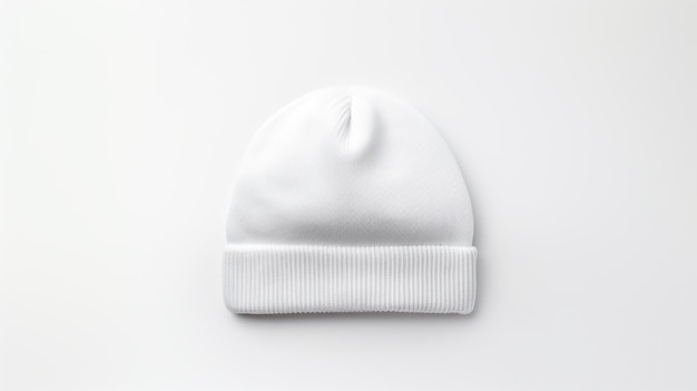 Foto foto van white beanie hat geïsoleerd op witte achtergrond