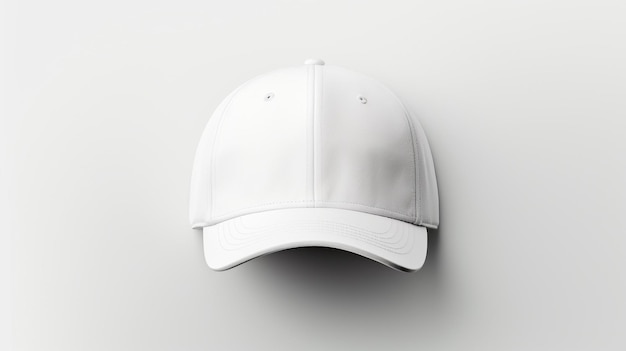 Foto van White Fitted Cap geïsoleerd op witte achtergrond