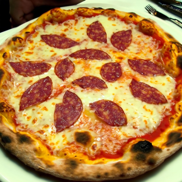 foto vers Italiaanse pizza met plakje mozzarellakaas Pizza Italiaans Huisgemaakt beeld generatieve ai