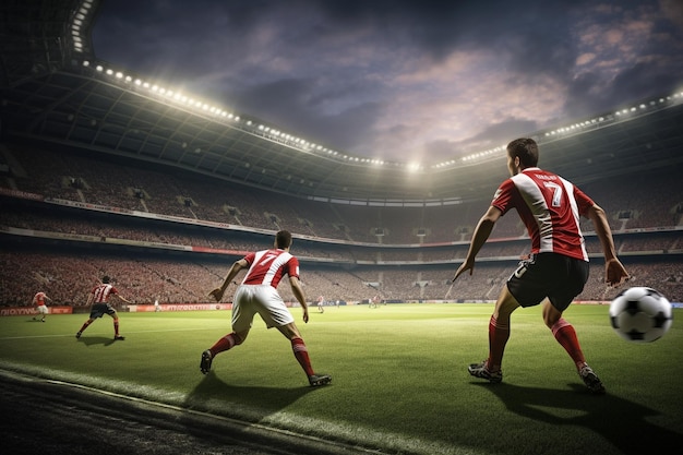 foto voetballers in actie op een professioneel stadion