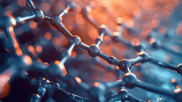 Foto voor ontwerp Een 3D-illustratie van moleculen van grafeen