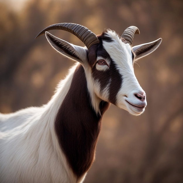 Foto vooraanzicht portret van een geit