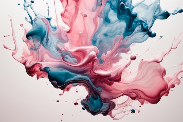 Foto water explodeert zachte biue en roze kleur wanorde abstracte behang
