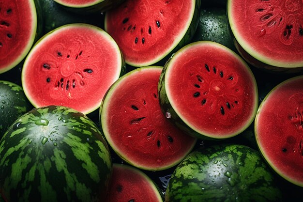 Foto foto watermeloenen in de winkel close-up boodschappen