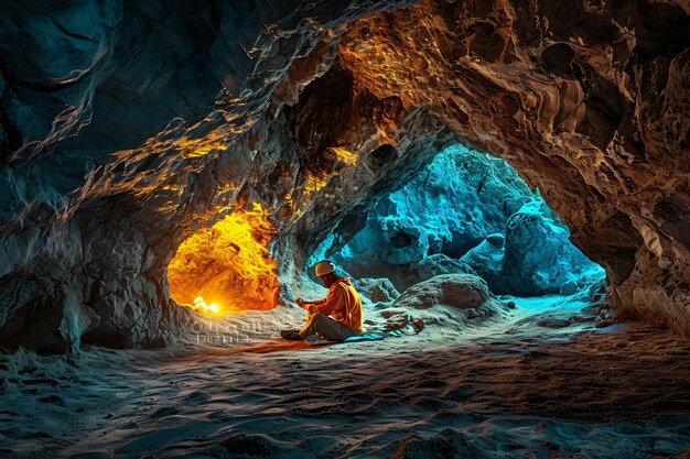 foto werken in een grot 24