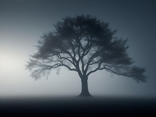 Foto Winter Foggy Tree Silhouette