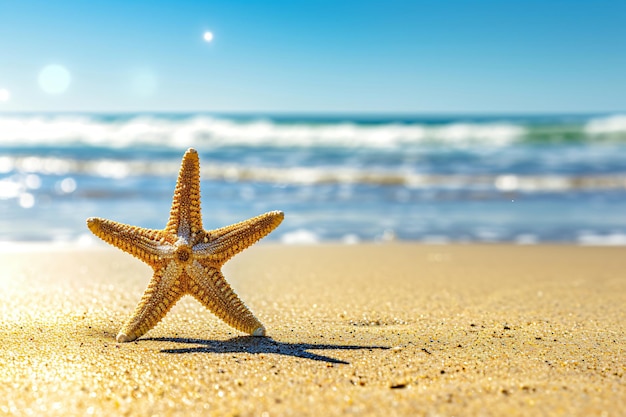 foto zeester op zomer zonnig strand bij de oceaan